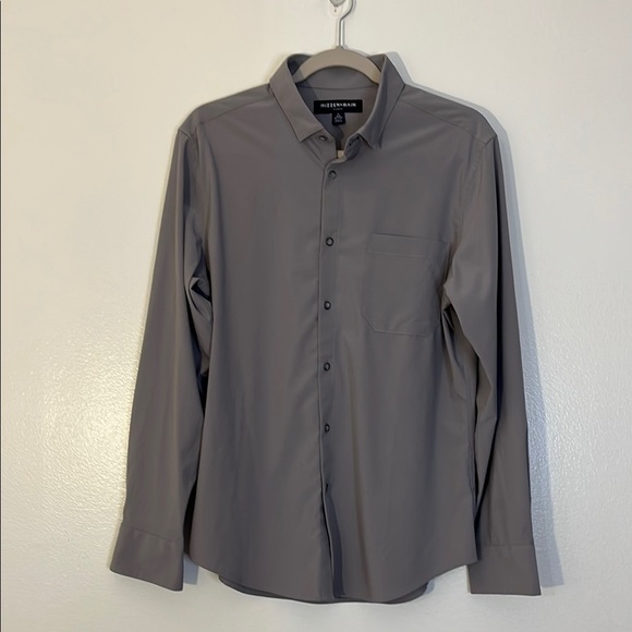 Mizzen + Main | Leeward Trim No Tuck gray button down shirt Men’s size M stretch - Picture 1 of 8